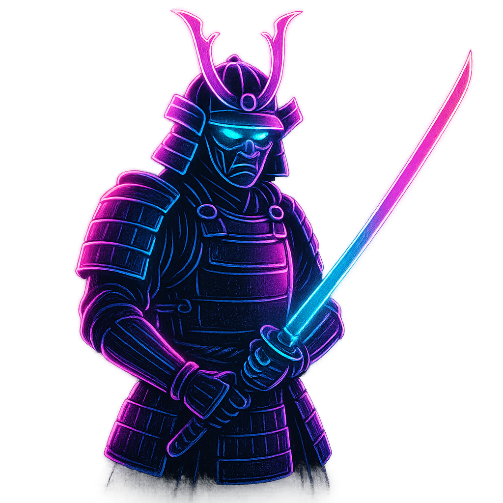Neon Samurai Warrior Hat