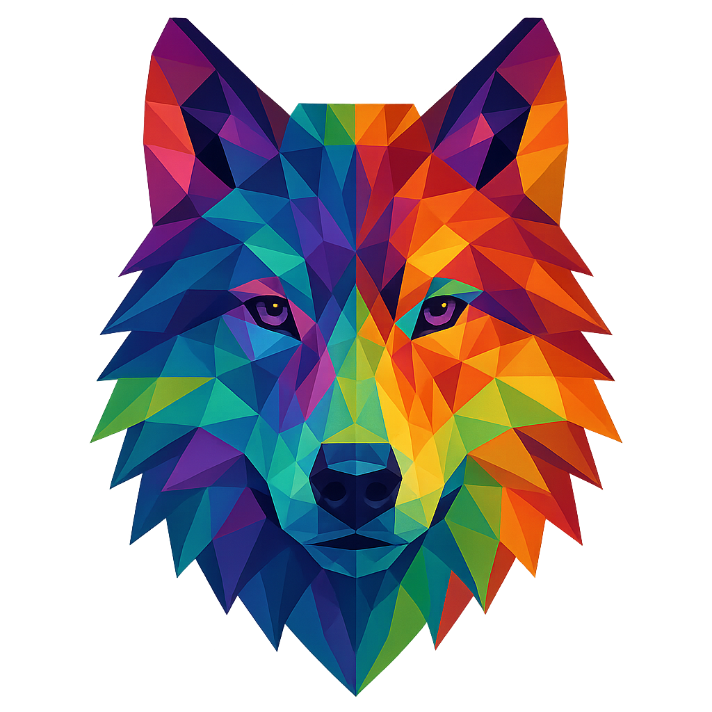 Geometric Low-poly Wolf Hat