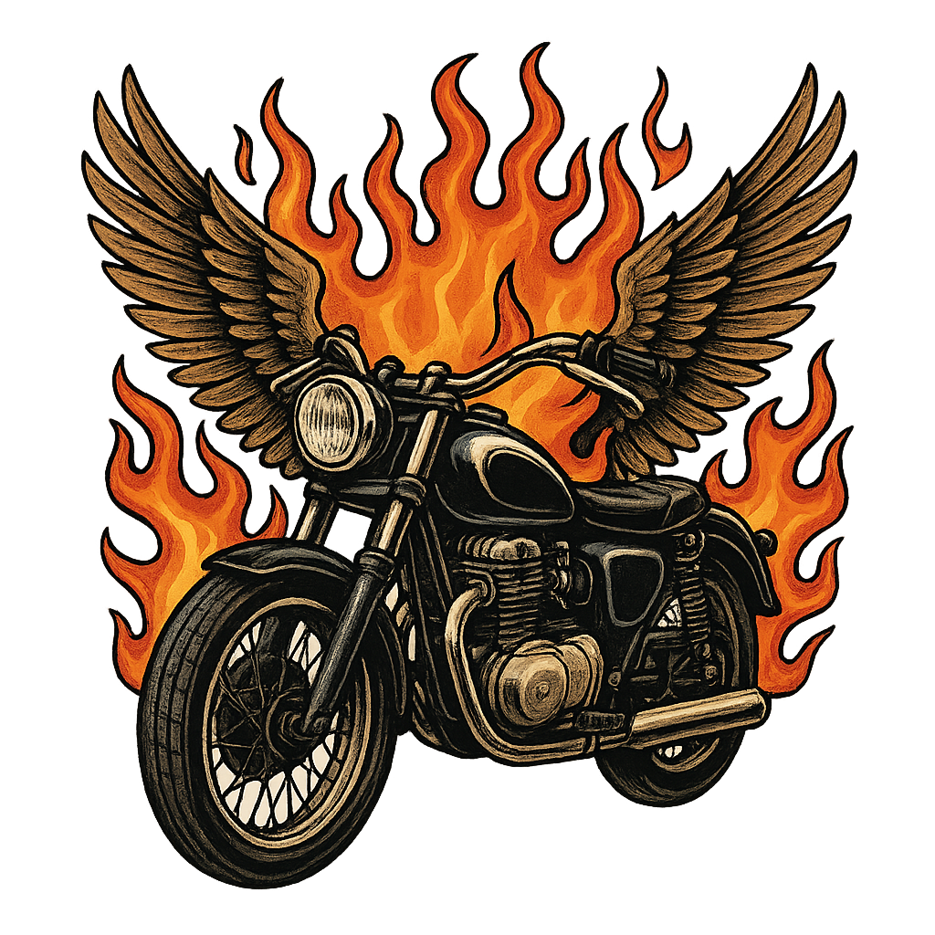 Vintage Motorcycle With Tee