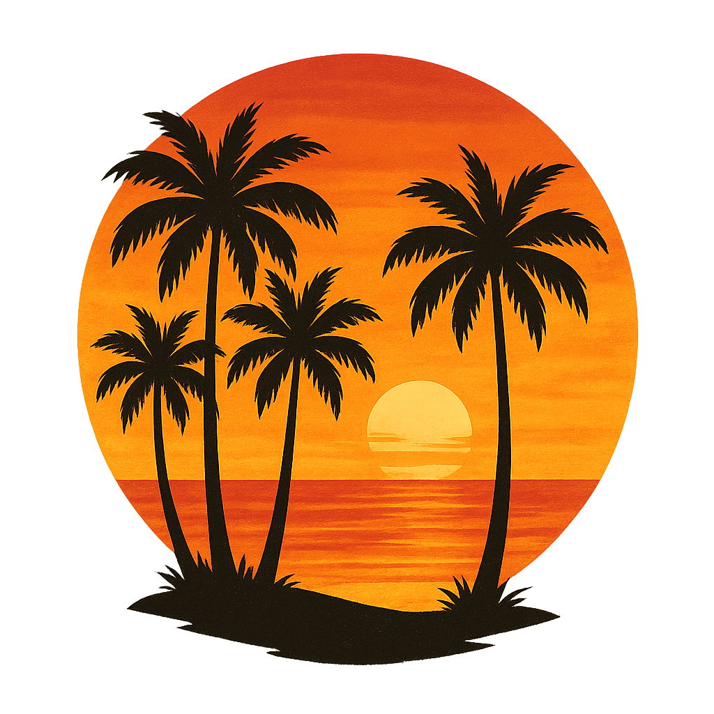 Tropical Sunset Paradise Hat